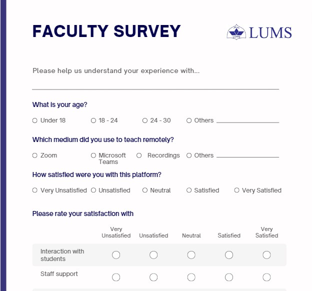 Surveys at LUMS